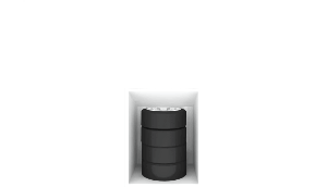 3D illustrasjon av lagerbod på 1 kubikk