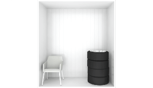 3D illustrasjon av lagerbod på 6 kubikk